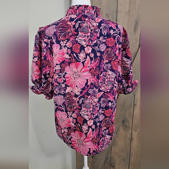 MICHELLE MCDOWELL Marlowe Top In High Tea Pink/purple Multi. Size Med NWT - Picture 11 of 14